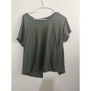 ATHLETIC Olive Green Crisscross Back Shirt Size Large